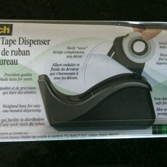 Scotch Tape Dispenser C 60 1'' Core Weighted Base Desktop Table Top Office Home - Picture 7 of 16